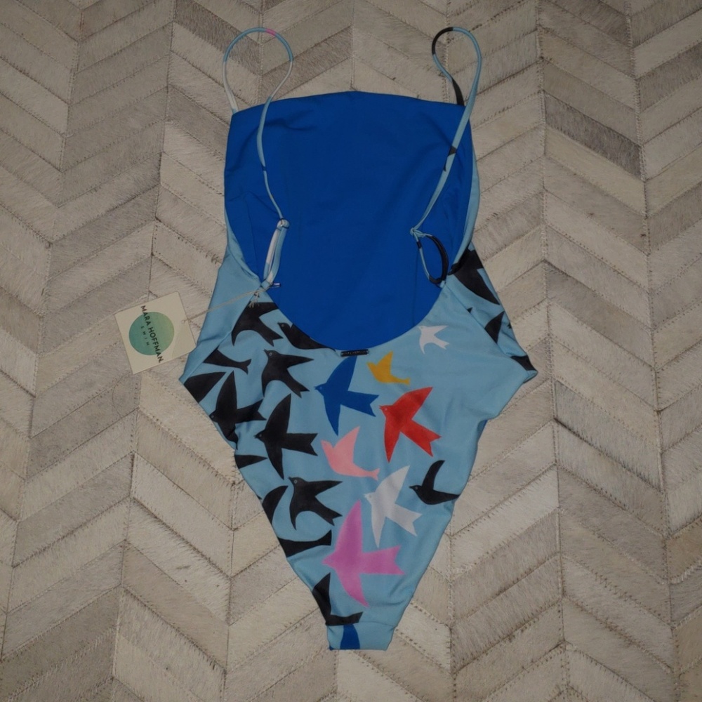 Mara Hoffman Birds one piece swimsuit L NWT - Picture 4 of 4